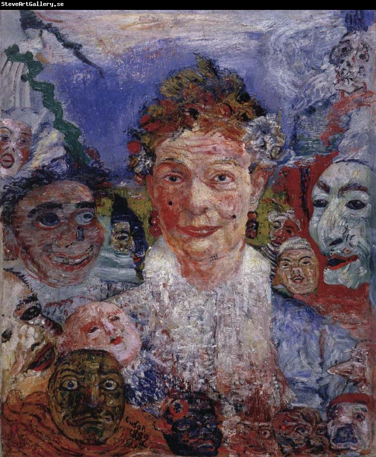 James Ensor Old Woman with Masks
